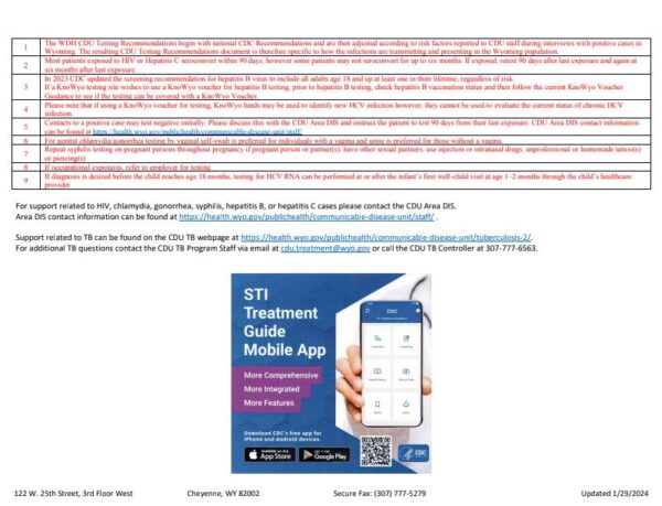 2024 Wyoming CDU Testing Recommendations (Laminated), - Image 2